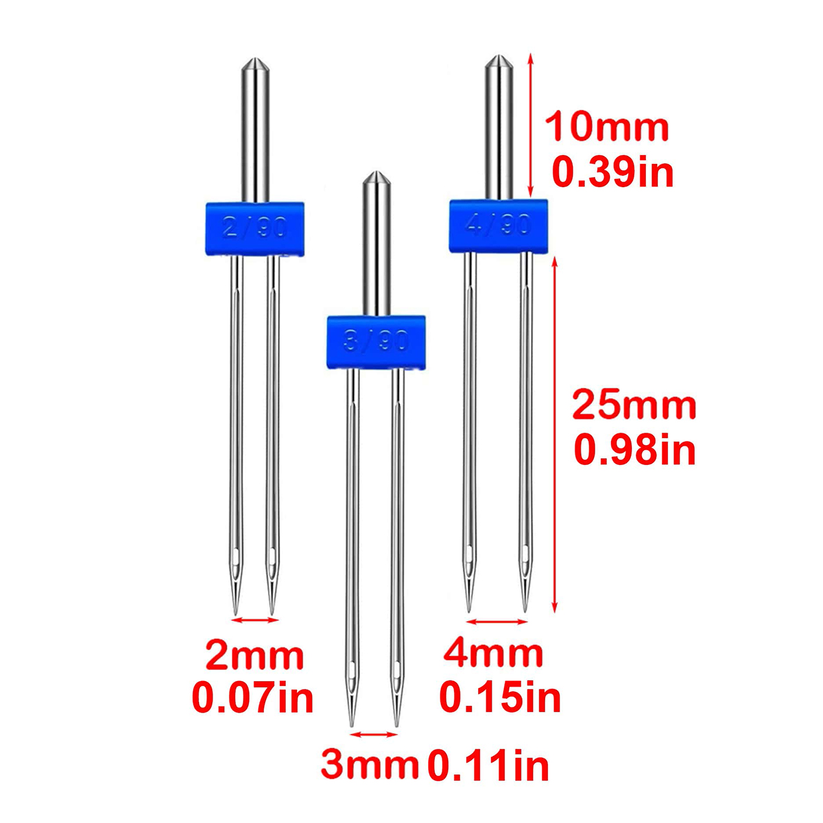 3 Size Twin Needles for Sewing - Twin Needle Stretch 评论和价格