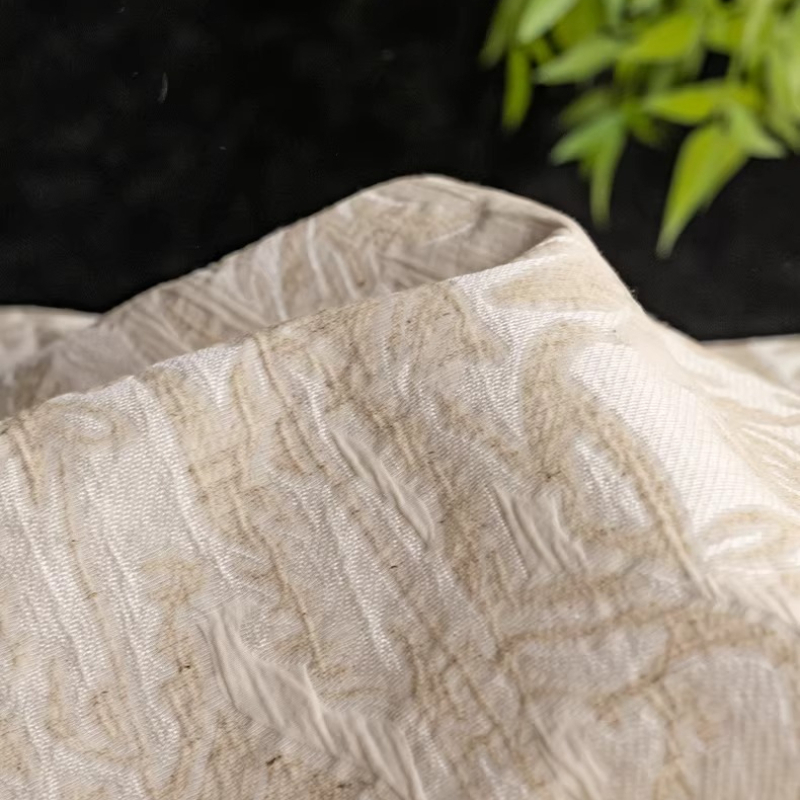 Beige Linen Jacquard Fabric Fl - Is Sewing A Textile Craft 评论和价格
