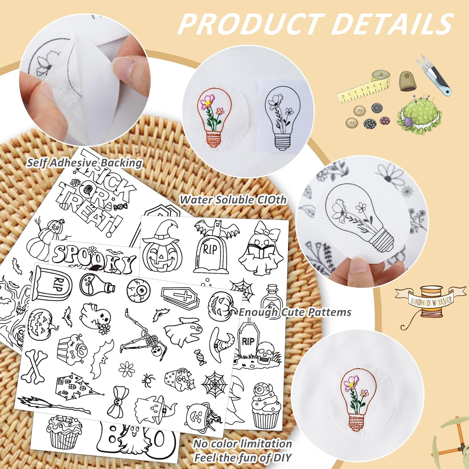 Water Soluble Stabilizer Embro - Textile Sewing Patterns 评论和价格