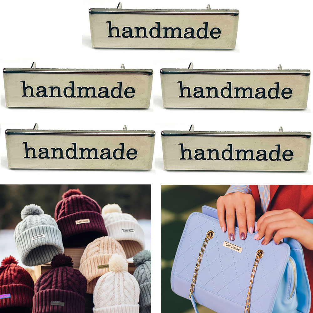 5Pcs Metal Handmade Tag Labels - Sewing Labels 评论和价格